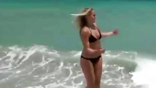 Loud girlfriend screams in a time slammed in conclusion beach games